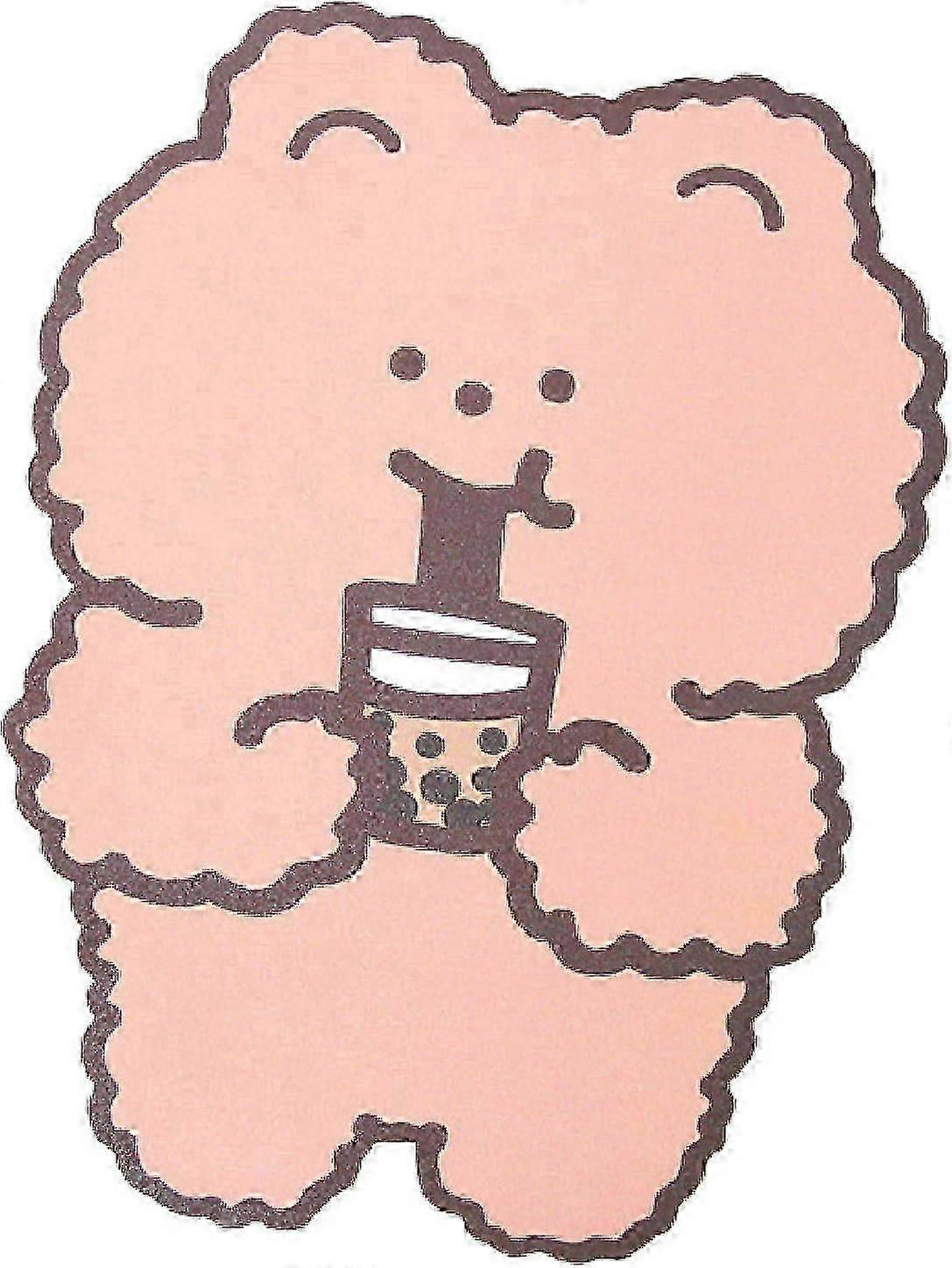 Cute Cartoon Bear Rubber Mouse Mat Non-Slip Design Accessory for Computers, Ideal for Fans of Milk Tea and Adorable Designs