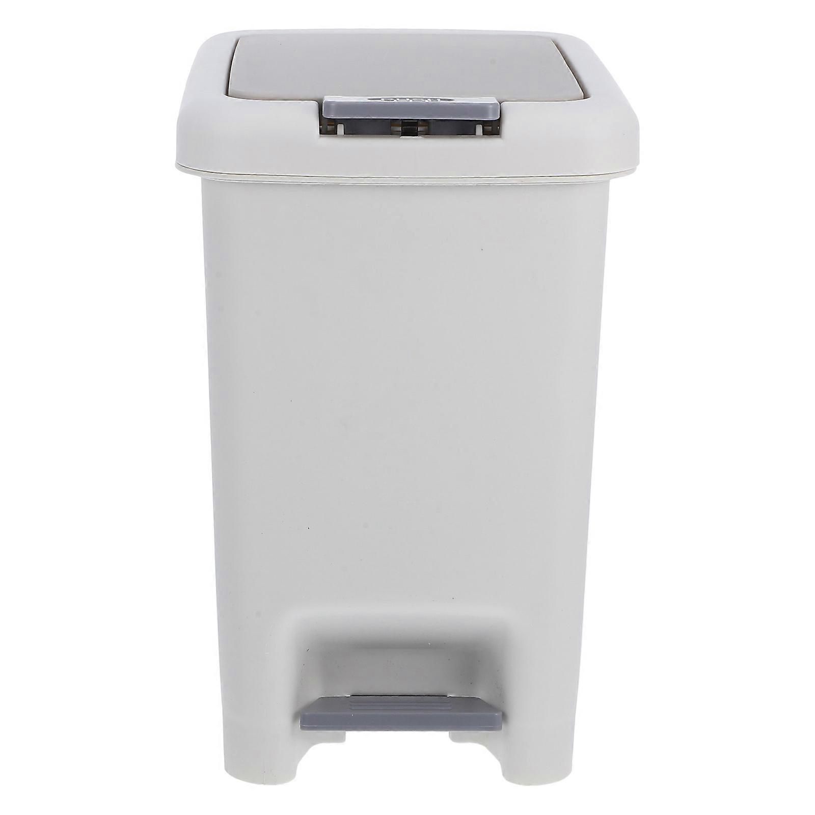 Bathroom Trash Can Garbage Bin With Press Lid For Home Environment Space Saving Odor Control 8L 1Pack