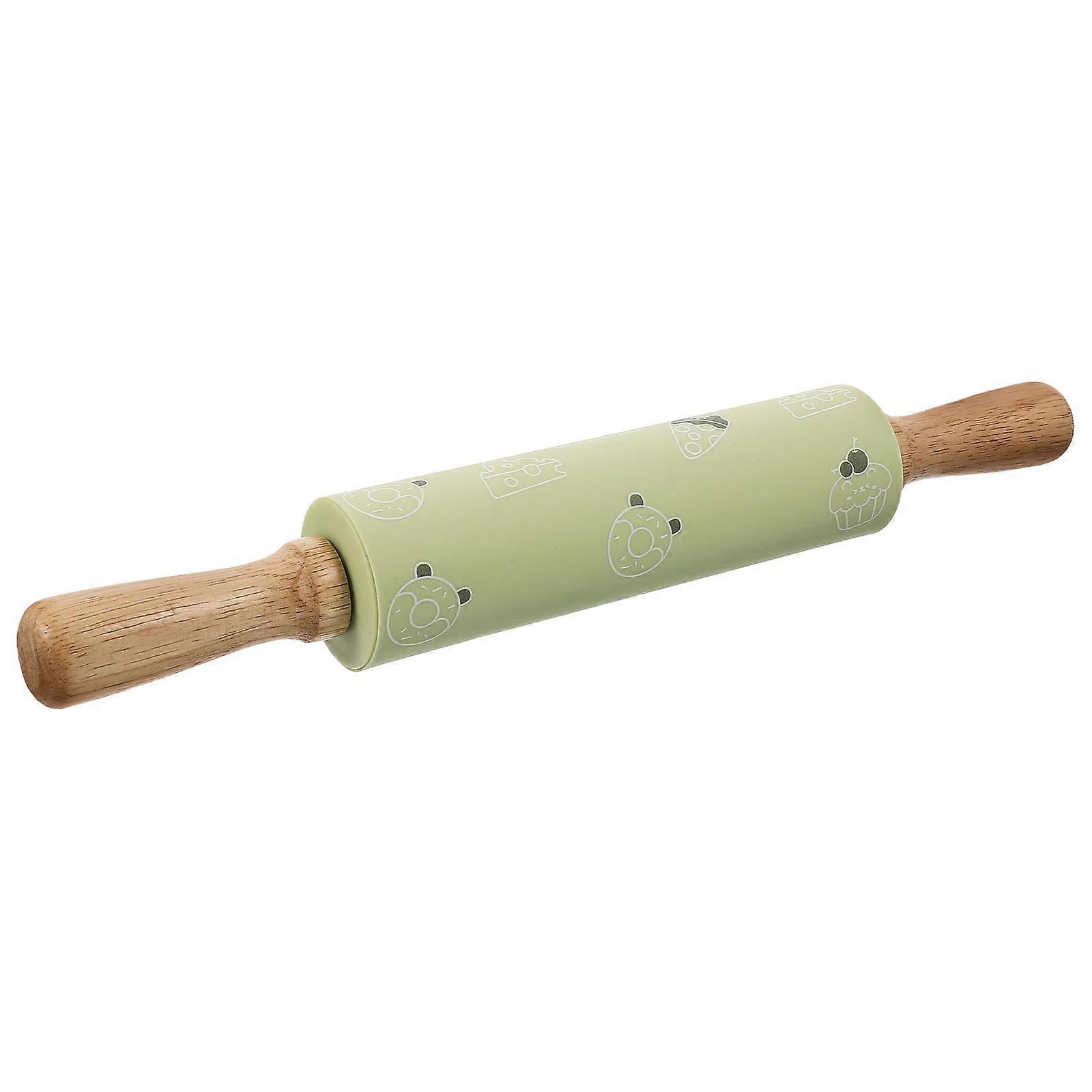 Adjustable Wood Rolling Pin Pizza Making Non-Stick Baking Equipment Kitchen Tools 38x5cm PP 1Set