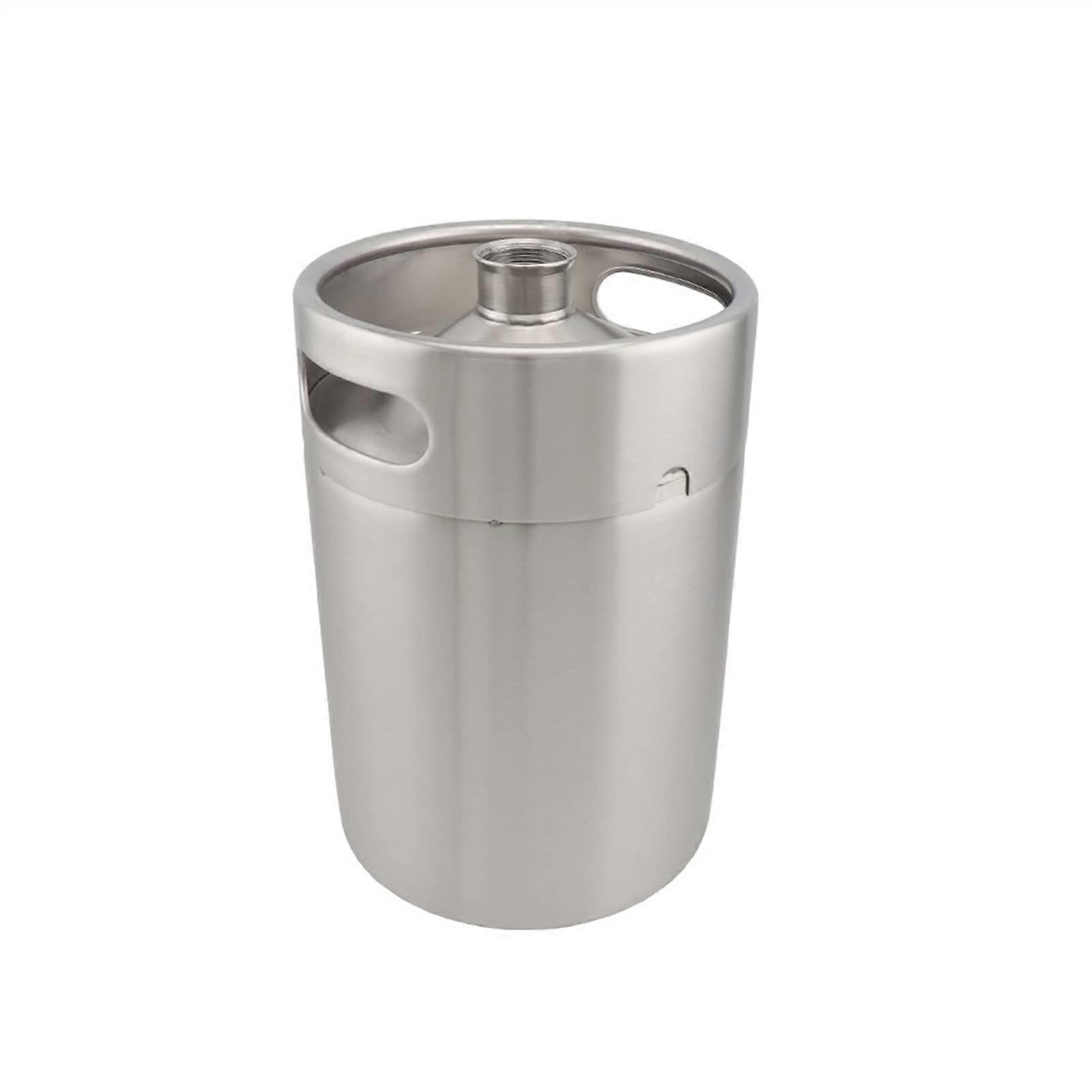 Druckminderer 5L Homebrew Mini Keg Black Growler Beer Dispenser Silver Color with Adjustable Pressure