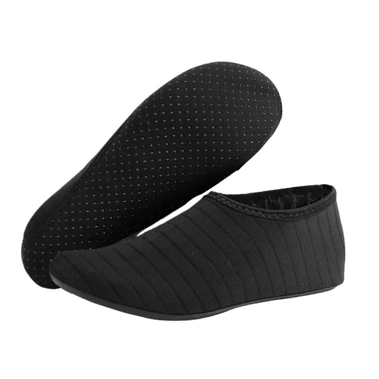 Strand Socks 2 Pairs Strand Socks for Men and Women, Quick-Drying Aqua Shoes for Surfing and Swimming, Black, Size L