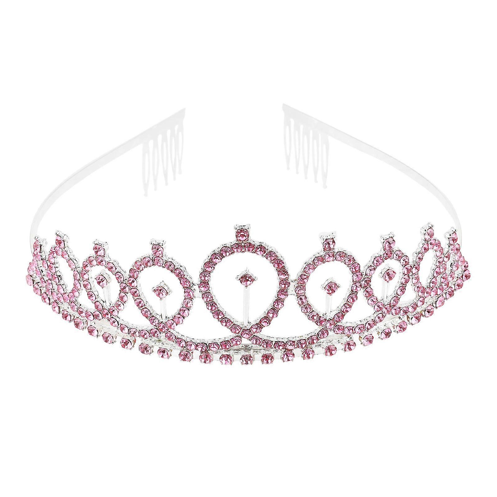 Shiny Crown Headdress with Rhinestone Design for Wedding Bridal Crown Ornament
