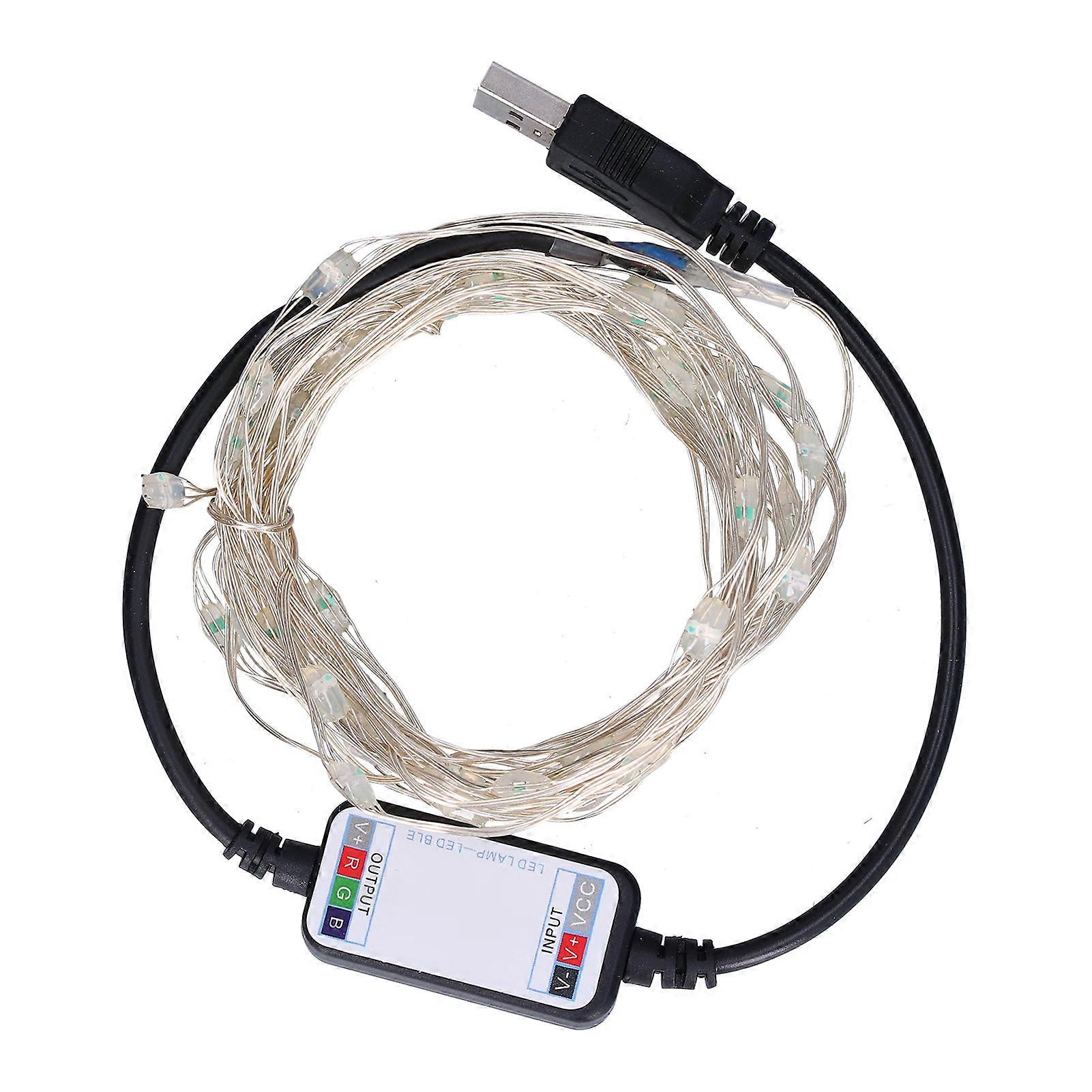 String Lights USB LED Colorful RGB Waterproof Copper Wire Music String Christmas Decoration Light
