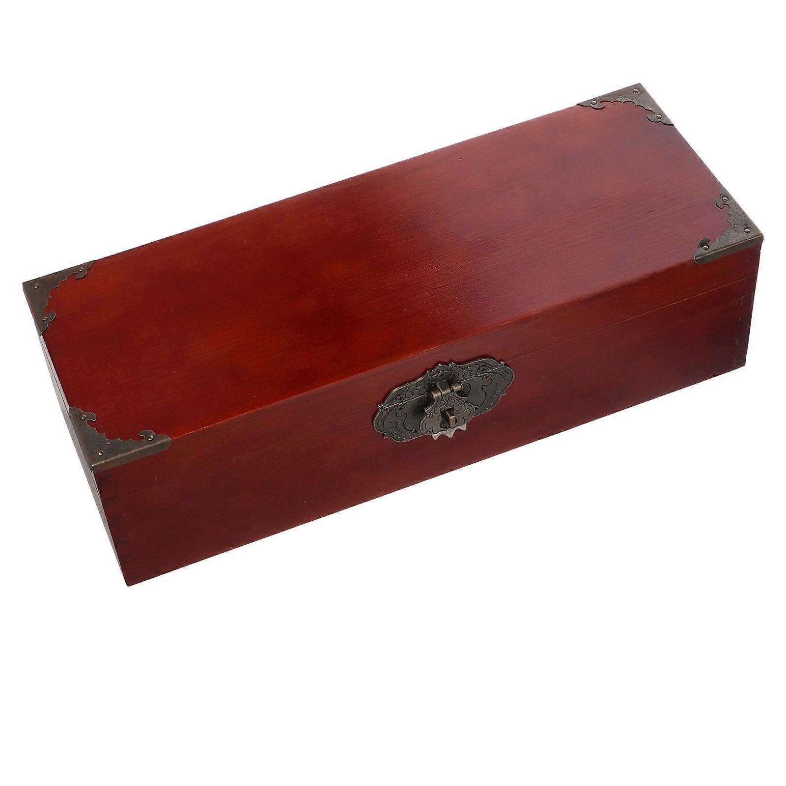 Keepsake Box with Hinged Lid Decorative Rustic Box Multipurpose Storage Container 13.8×5.1×3.9in 1Pcs