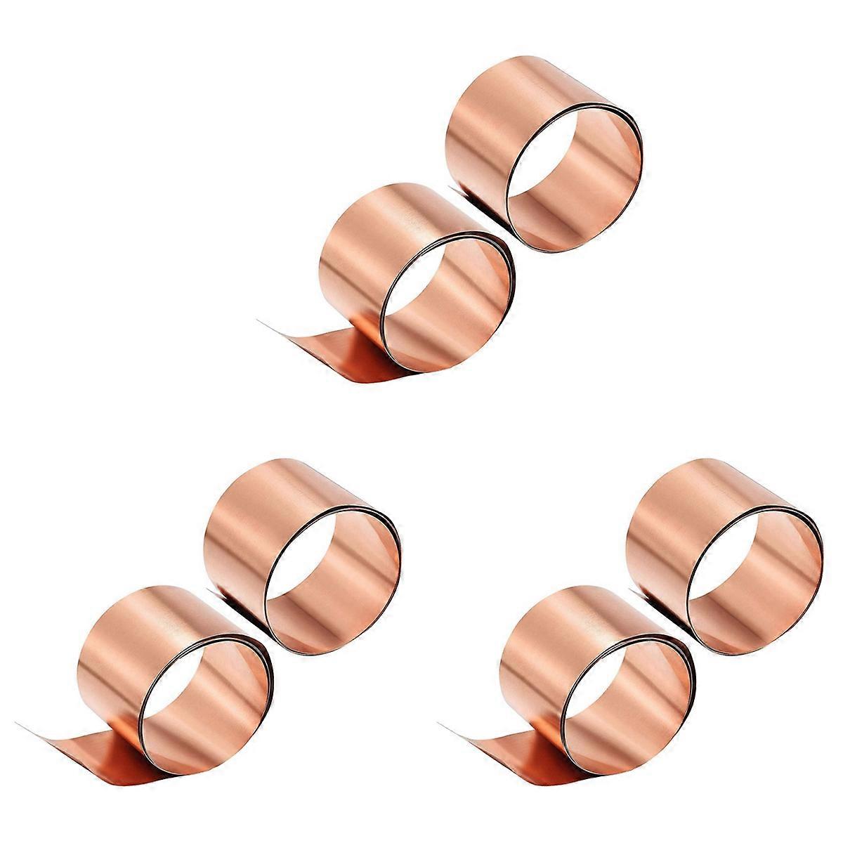 Copper Sheet Roll, Metal Foil Plate 1000mm x 50mm x 0.1mm 2Pcs