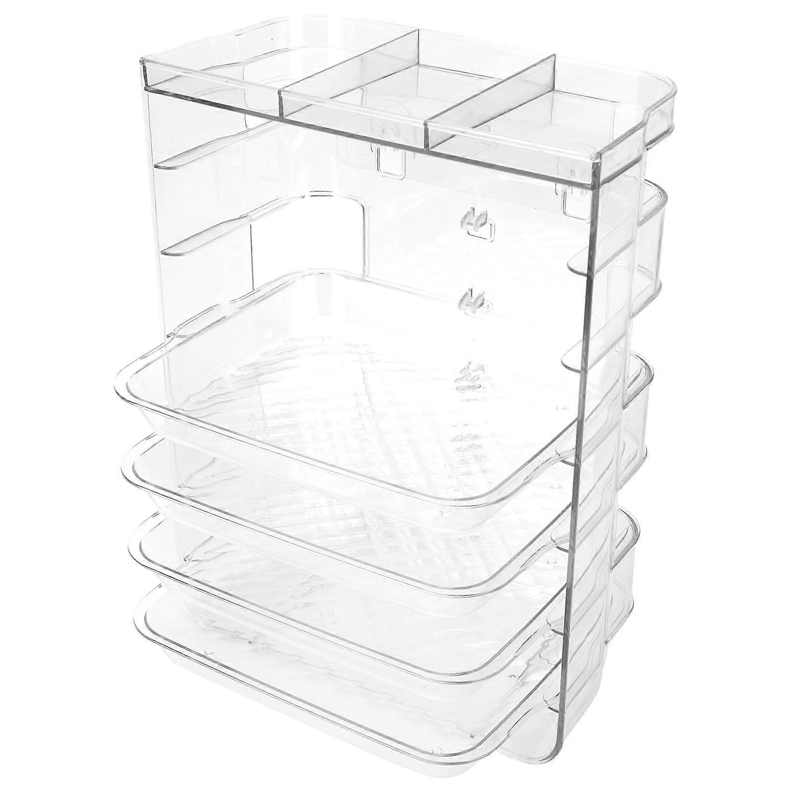 Transparent Plastic Kitchen Storage Holder with High Capacity Layers for Easy Organization and Food Preparation 6/3 Layers