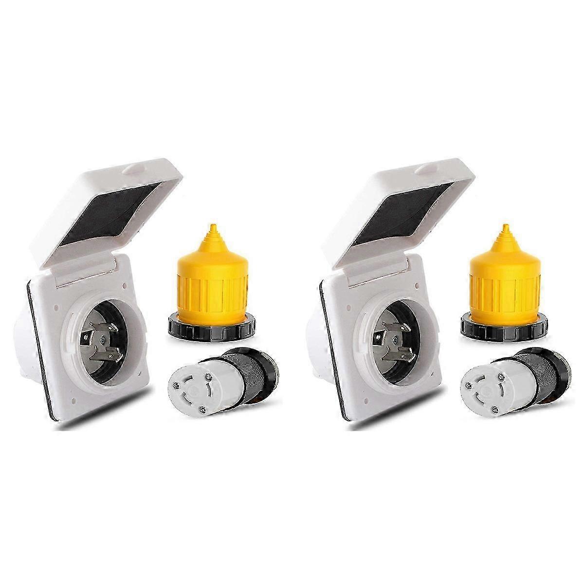 30Amp Rv Power Inlet Outlet Shore Power Kit W/boot Cord Protector