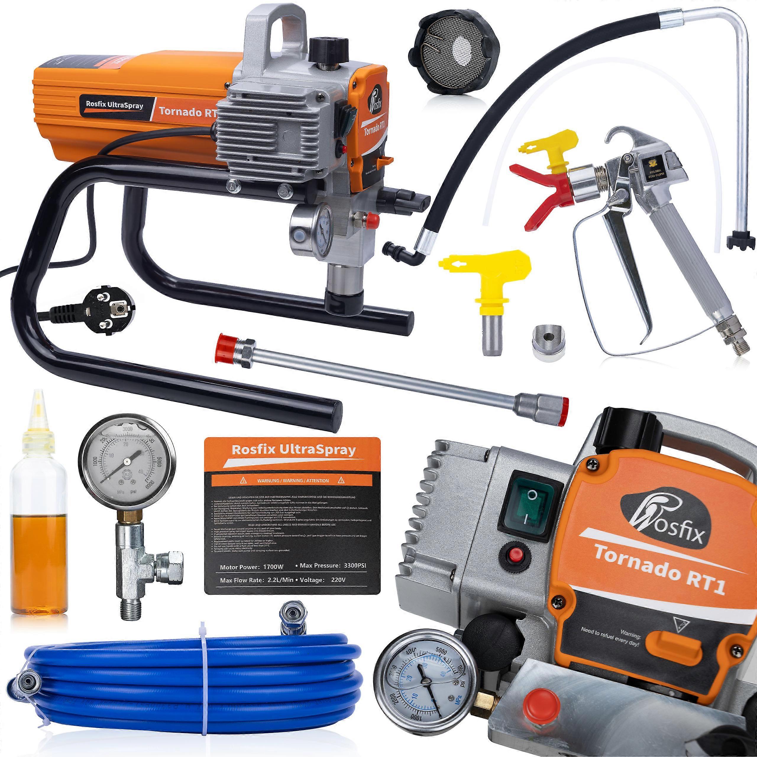 Rosfix Paint Sprayer Tornado Rt1 1700W 22Mpa 2,2L/min | Set with guns and hose 8M