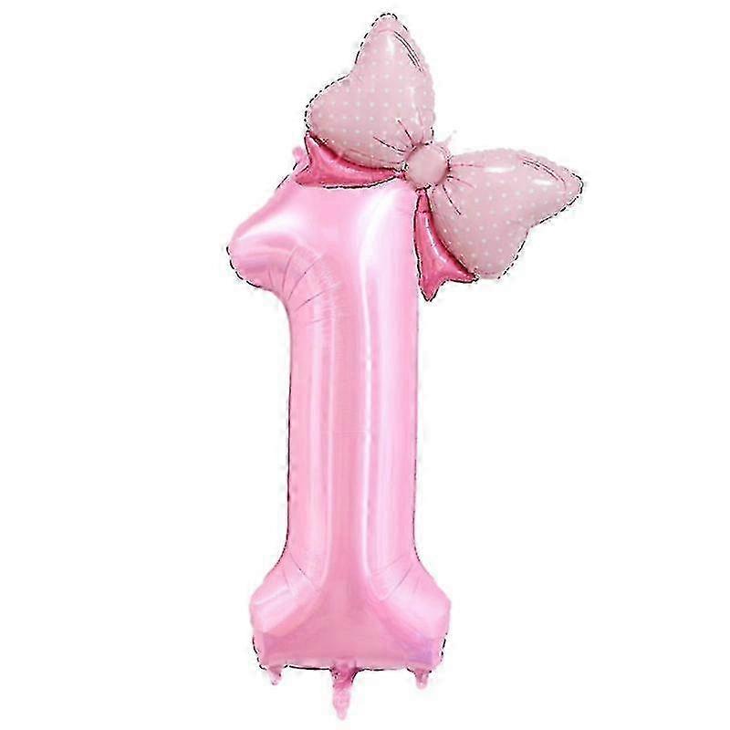 40 Inch Happy Party Balloon Set Number Bowknot Shape Aluminum Foil Balloon with Inflatable S