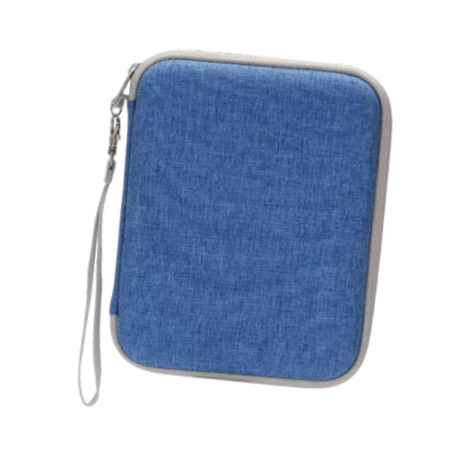 Kids Audio Player Card Case 80 Pocket Storage Album Soft Pouch Card Holder Binder Zip Folder Blue
