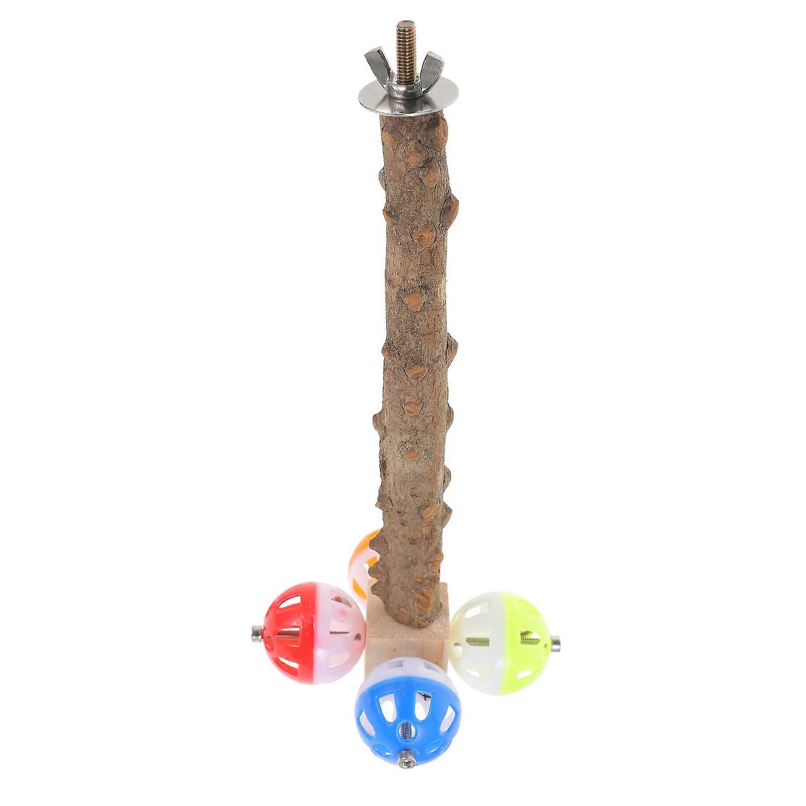 Parrot Stick Wooden Bird Stand Parrot Training Stand Multi 24.00X12.00X12.00CM Bell Sound 1 Set