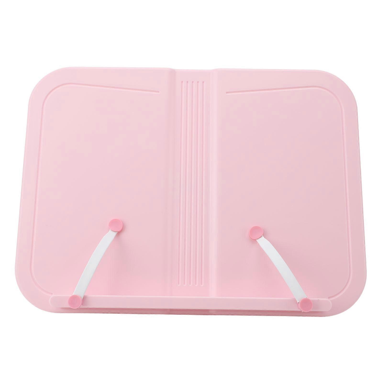 Adjustable Book Stand for Reading with Page Clips Textbook Stand Holder for Tablet Recipe Cookbook Pink Basic Version