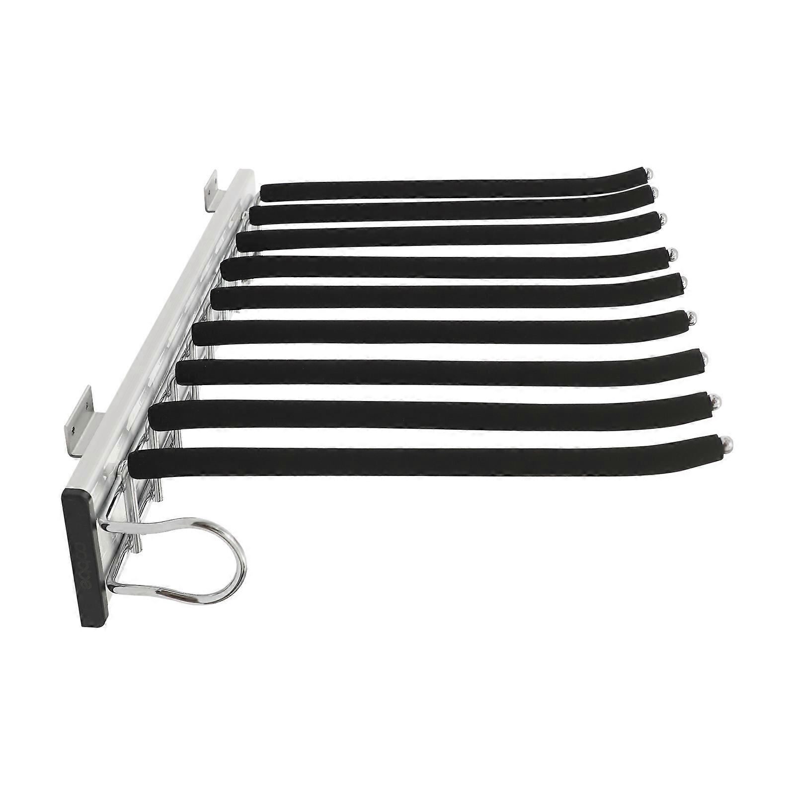 Pull Out Trousers Rack, Sliding Pants Rack, 9-rod Side Mounted Trouser Hanger
