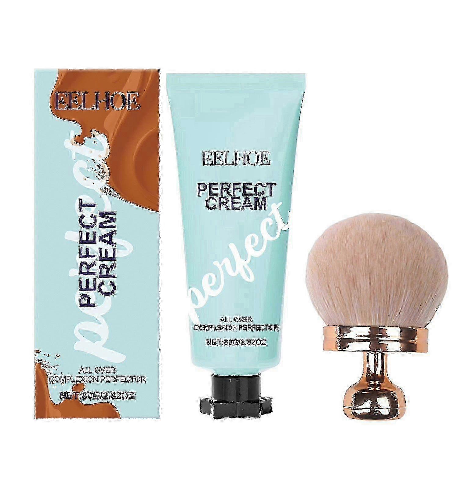 Supreme Creme All-Over Complexion Perfector, Long-Lasting Supreme CC Cream Foundation with Brush, Lightweight & Waterproof Concealer