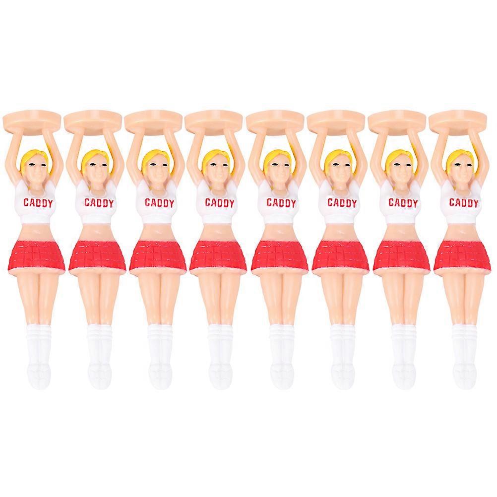 Lot de 8 tétons à ongles en plastique pour golf, modèle de pom-pom girl de beauté en forme de boule