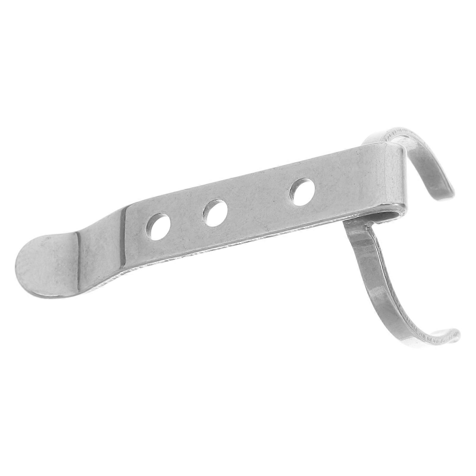 Flashlight Pocket Clip Sturdy Iron Material Rectangular Shape Silver Color For Camping Fishing Car Repairs 1Pack
