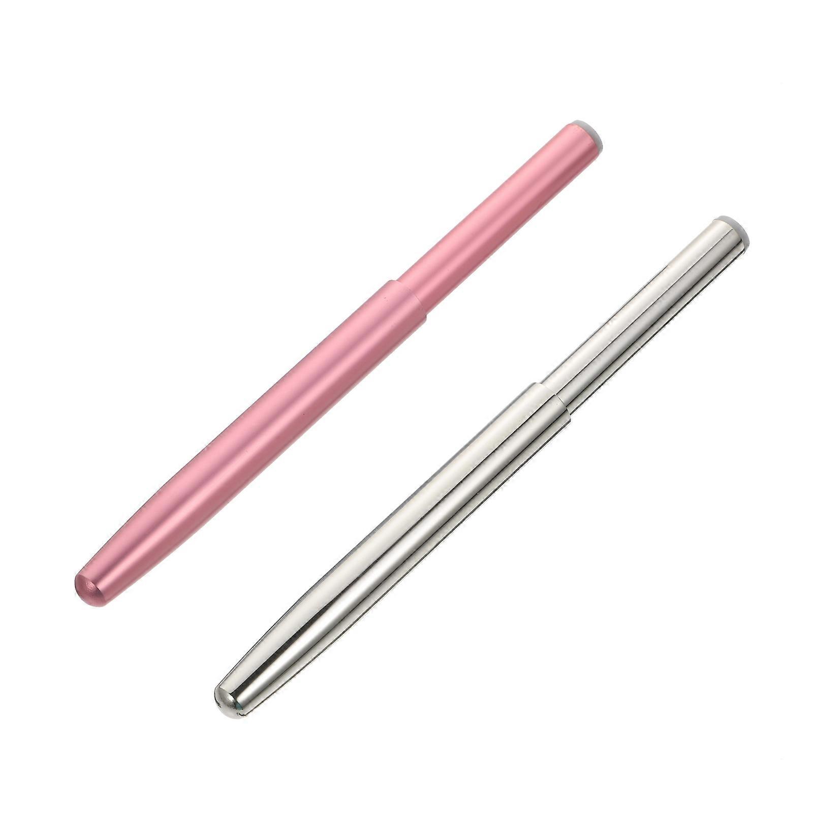 Pink Angled Brow Brush 2pcs   Portable Makeup Tools for Eyeliner, Lipstick & Eyeshadow Application for Women