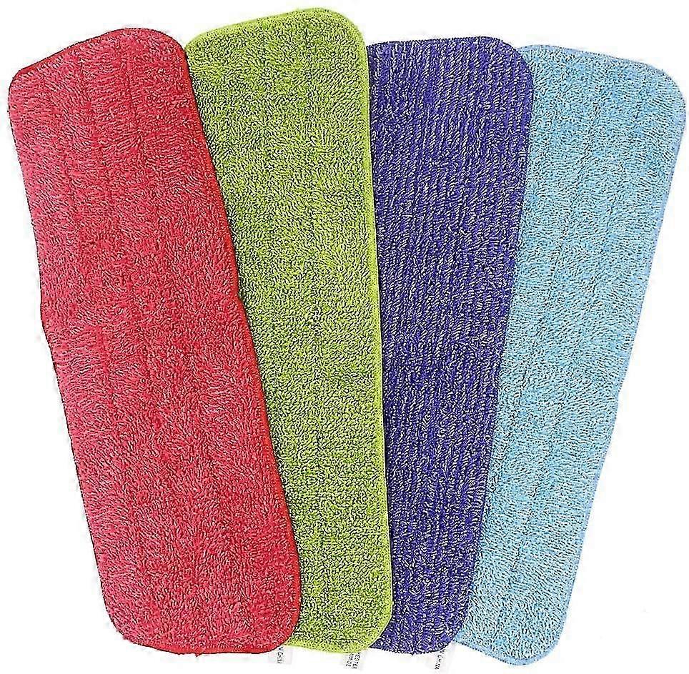 4-Pack Spray Mop Replacement Heads - Fits Most Spray & Reveal Mops (Assorted Colours)