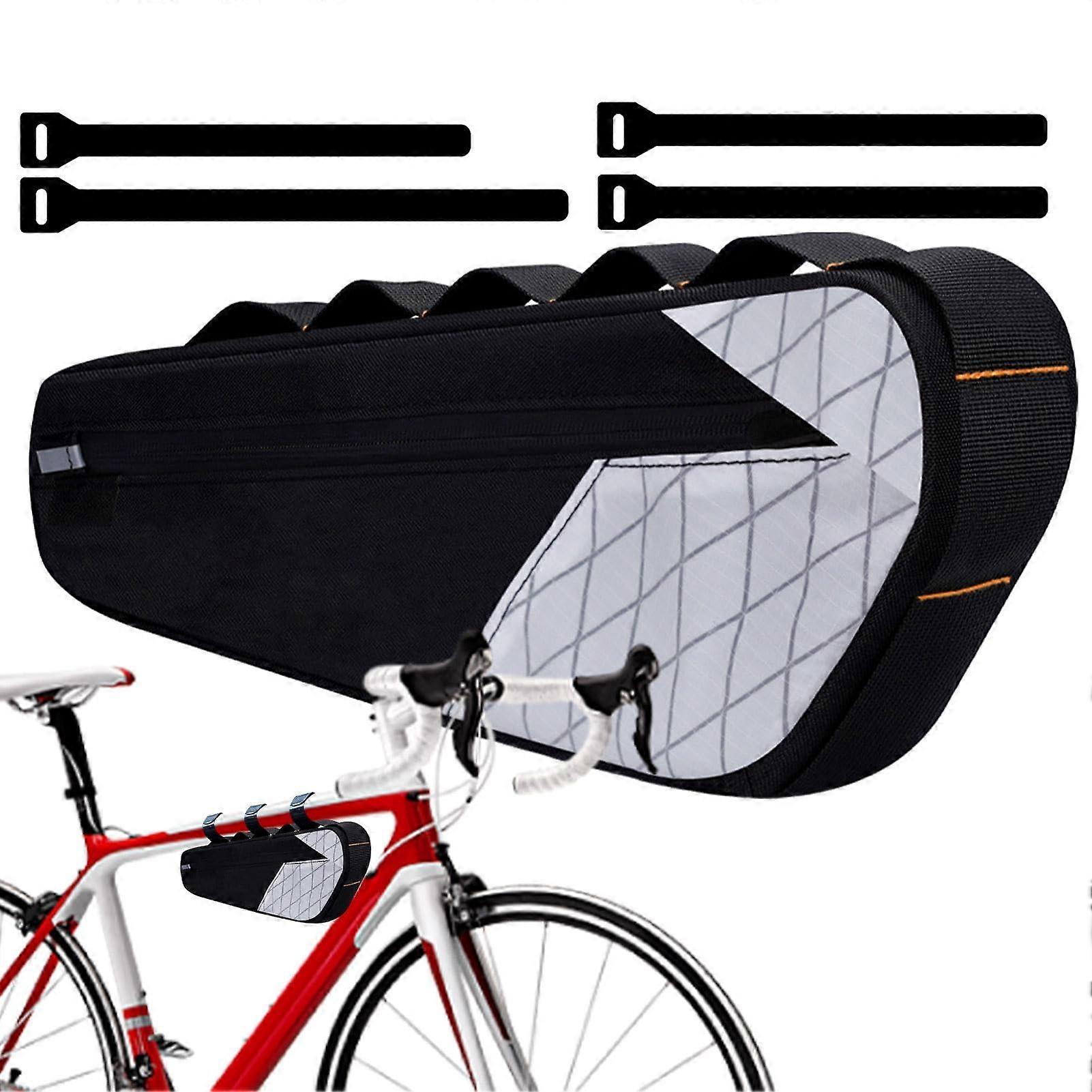 Waterproof Bicycle Saddle Bag 2.5L Frame Storage for Road and Mountain Bikes Cloudy White