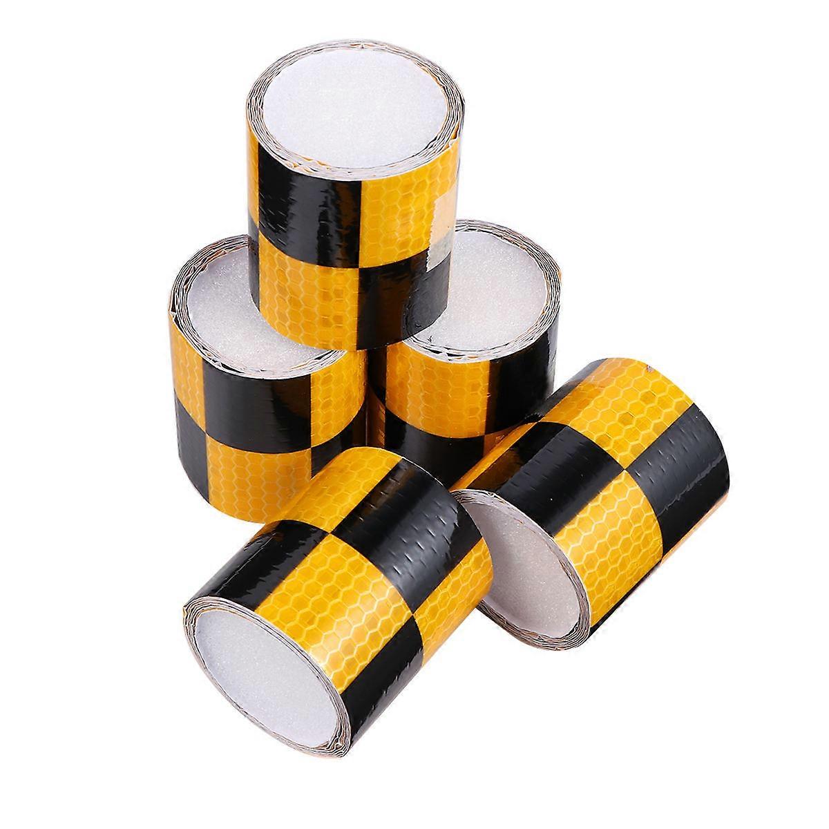 Reflective Safety Tape for Warning Use with High Night Visibility Weatherproof PVC Black 4 Rolls
