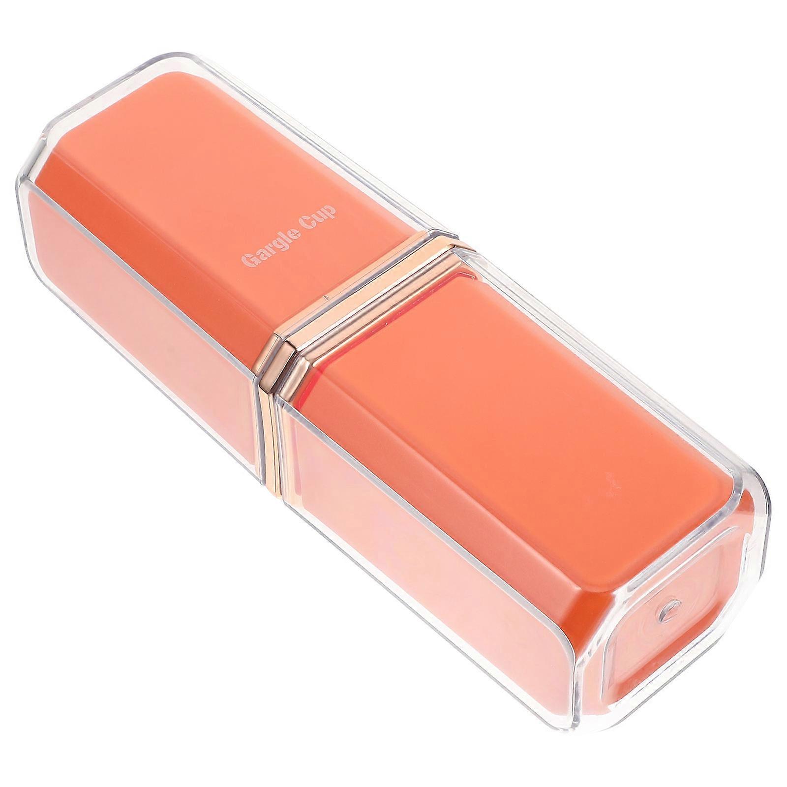 Orange Multifunctional Toothbrush Holder with Cup for Travel 4 in 1 Design Portable Storage Box PP PET
