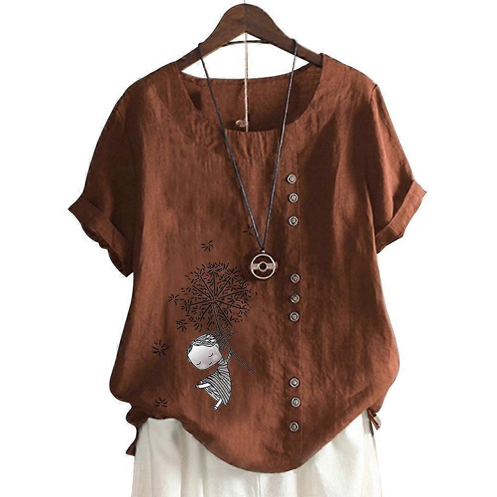 Naisten tyylikäs lyhythihainen toppi, jossa on 11 värivaihtoehtoa ja trendikäs pyöreä kaula-aukko