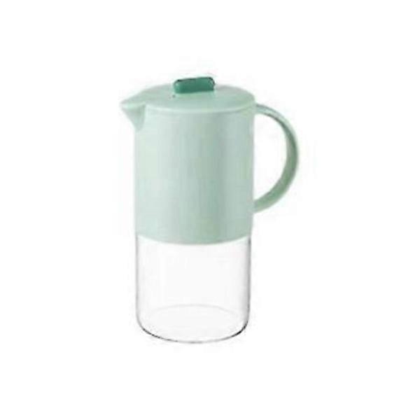 Pichet d’eau portable en verre avec couvercle Cafetière de cuisine avec poignée Théière à café Service à thé Service à thé 1800ml Vert clair