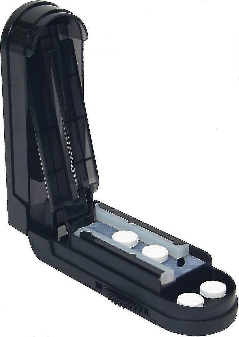 Multiple Pill Splitter, Adjustable Pill Cutter, Stainless Steel Cutting Blade & Blade Guard, with Accurate Pill Alignment(Black)