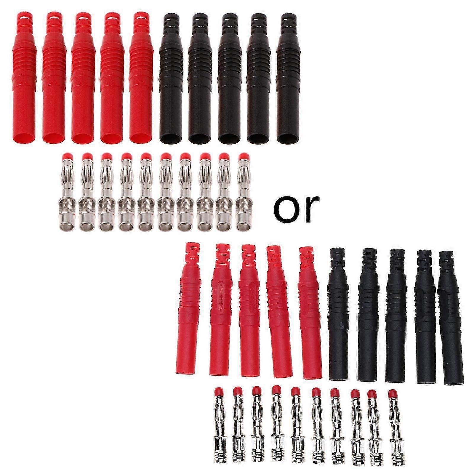 10 PC ίσιοι αρσενικοί συνδετήρες βουλωμάτων μπανάνας 4mm με μονωμένη συγκόλληση ασφάλειας για την ηλεκτρική καλωδίωση και τα έργα DIY