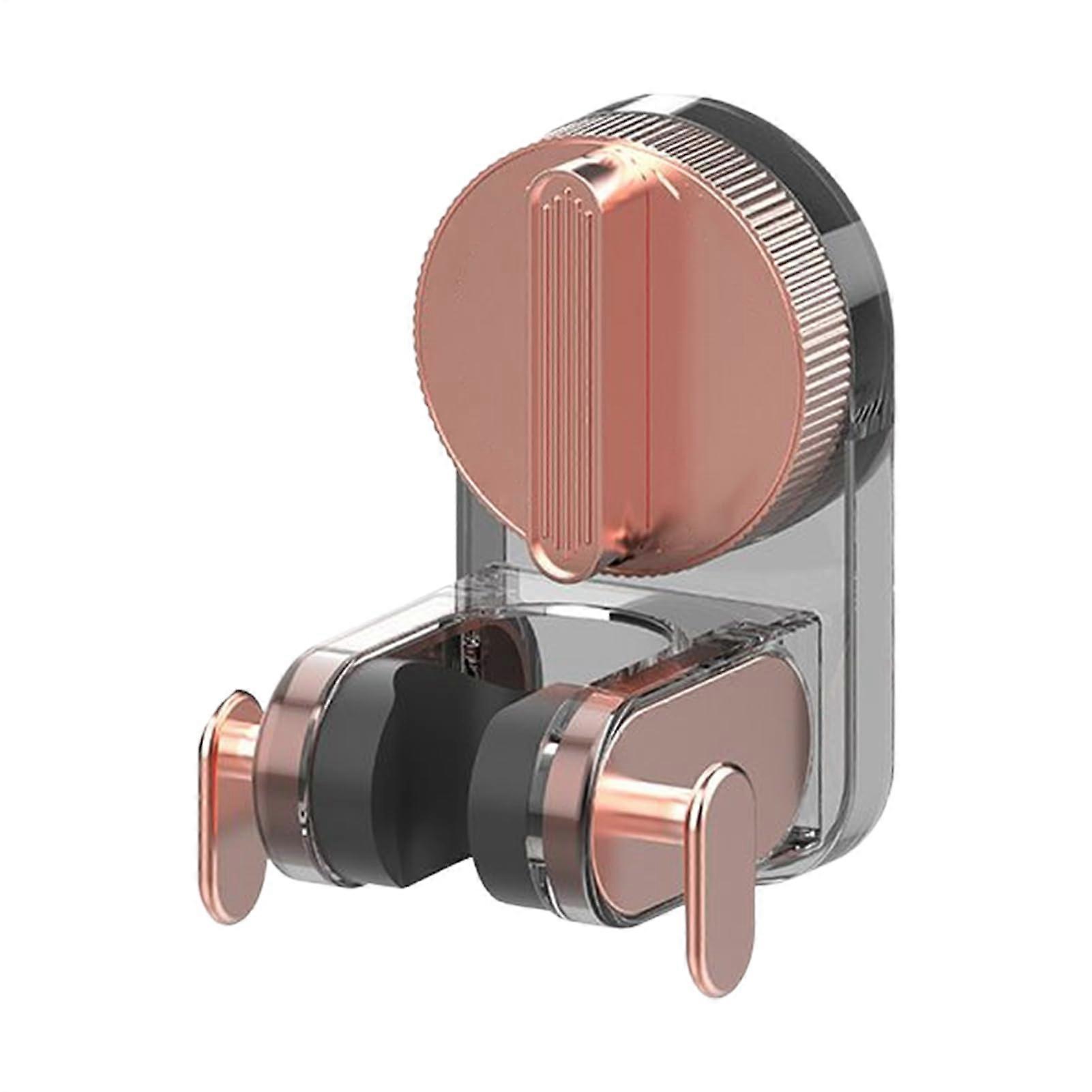 带吸盘的淋浴喷头架，壁挂式手持花洒架，浴室配件，玫瑰金