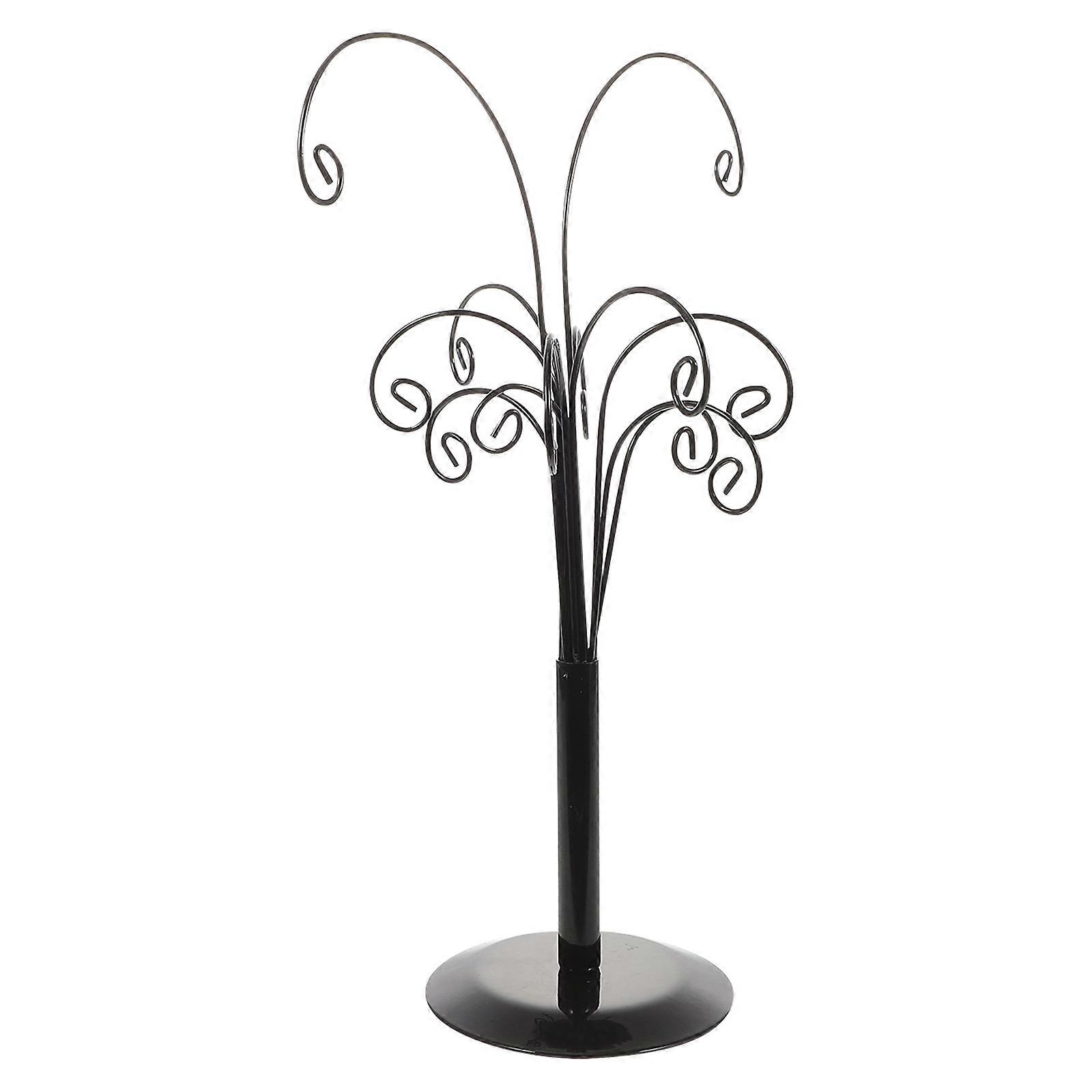 Black Iron Earring Holder Rack for Displaying Jewelry with Stable Base and Smooth Surface 6.5 x 4.5 Inches