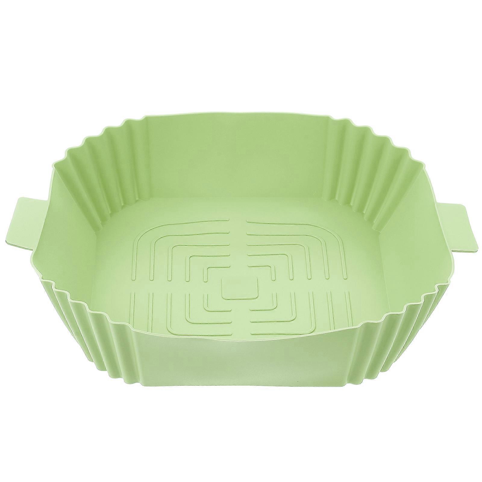 Green Silicone Air Fryer Liner for Home Use HeatResistant Reusable Baking Mat Prevents Food Sticking 9.5 Inch