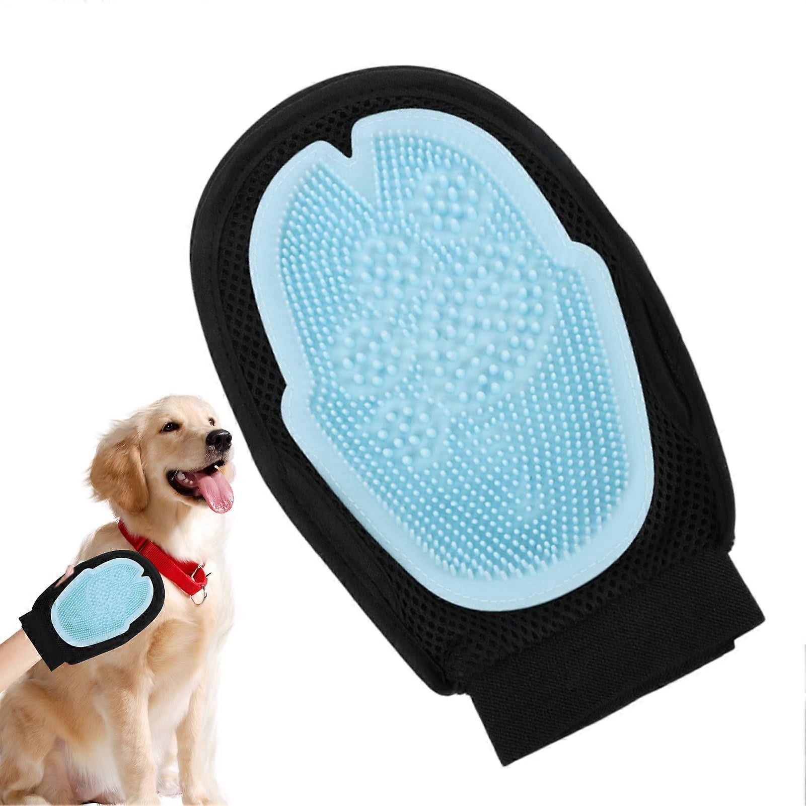 Cat Grooming Gloves For Pets - Bathing And Massage, Dog And Cat Grooming Gloves, Soft Comb Design, Blue