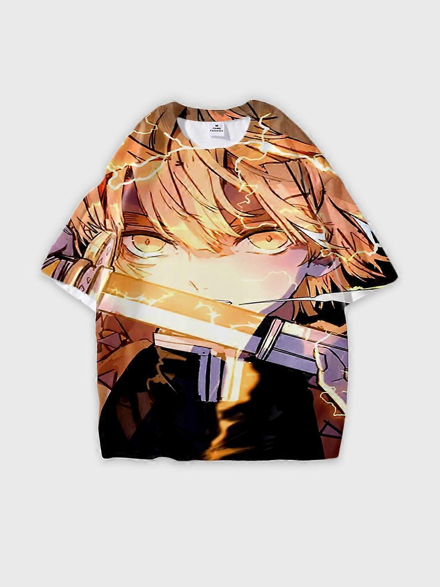 T-shirt round neck Character Pattern loose short sleeve P3341