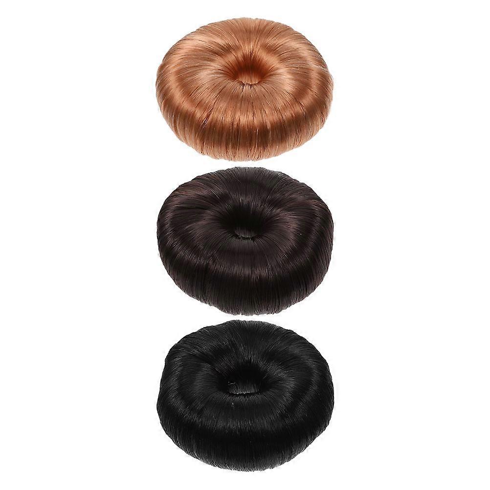 Hair Bun Extensions 3Pack Assorted Color Elastic Hair Tie Perfect For Creating Messy Buns For Women