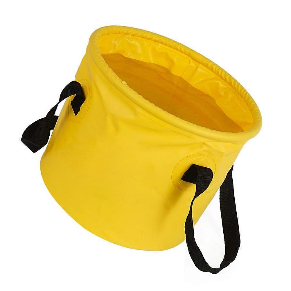 Collapsible Water Storage Bucket For Camping Household Use 9.8X9.8X8.3in Yellow 1Pack