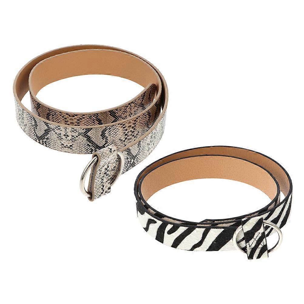 Women's Faux Snake Print Waist Belts with Wide Band for Dresses and Jeans Assorted Colors