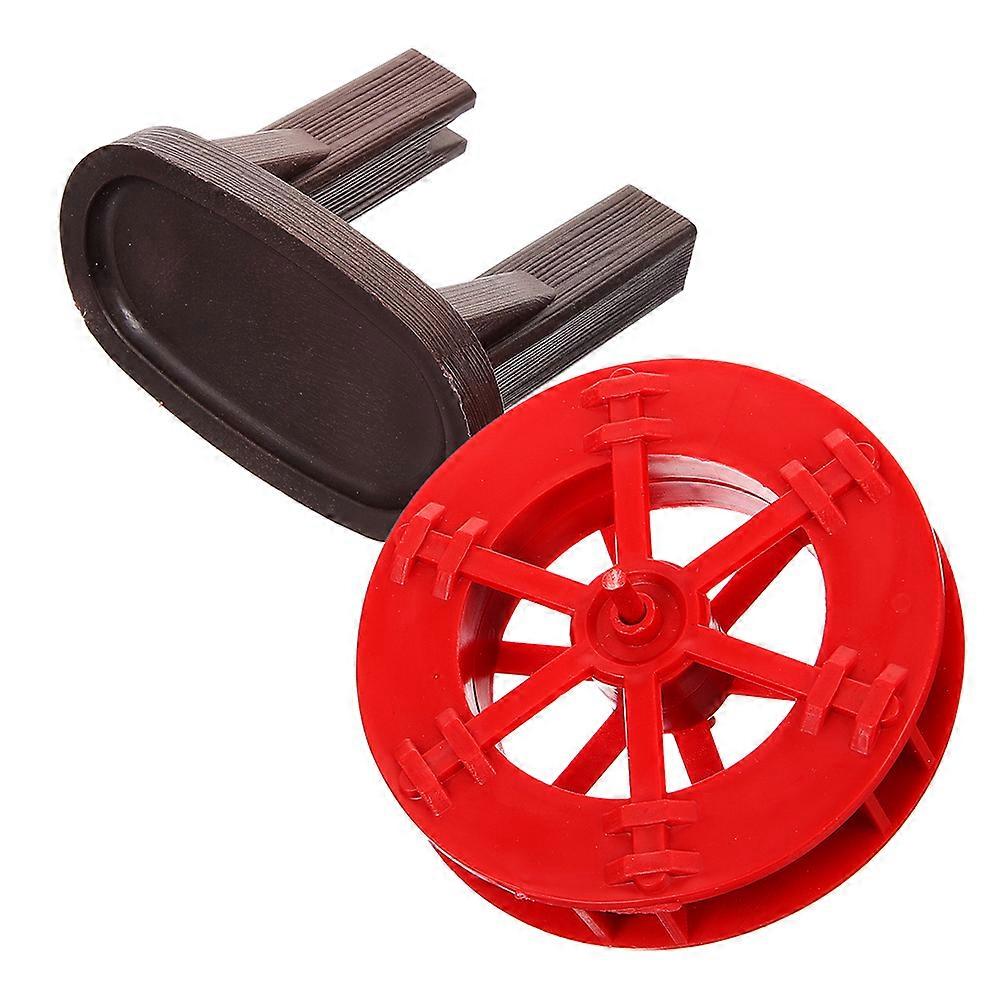 Red ABS Miniature Waterwheel Tabletop Fountain for Home Decoration with Sturdy Design and Safe Fish Use 3.54 inches