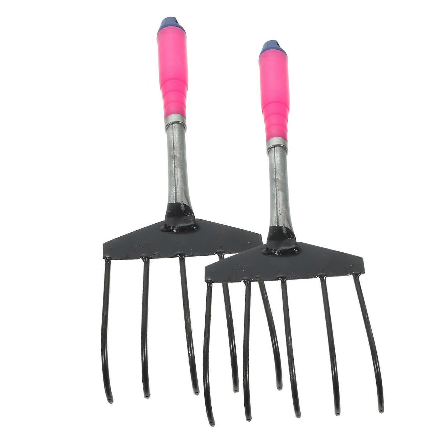 2 pieces of garden rakes for loosening and distributing soil, random colors for garden and beach use, random color.