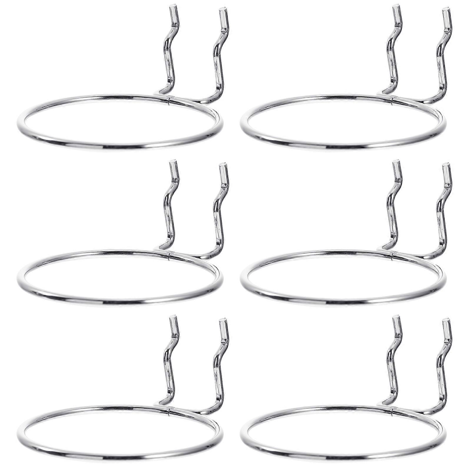 6Pcs Steel Metal Pegboard Hooks for Hanging Use Silver Display Shelf Hooks