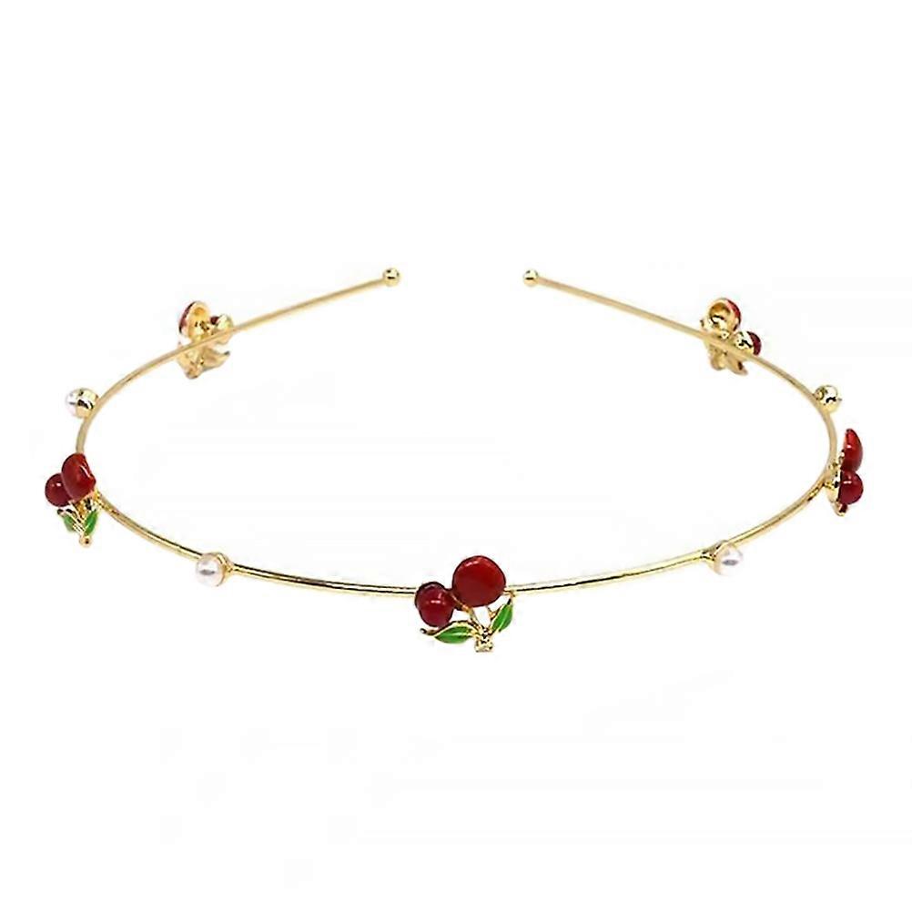 Here's a polished and engaging product description based on your input:
**Lovely Cherry Headband – Stylish Hair Accessory for Women**
Add a