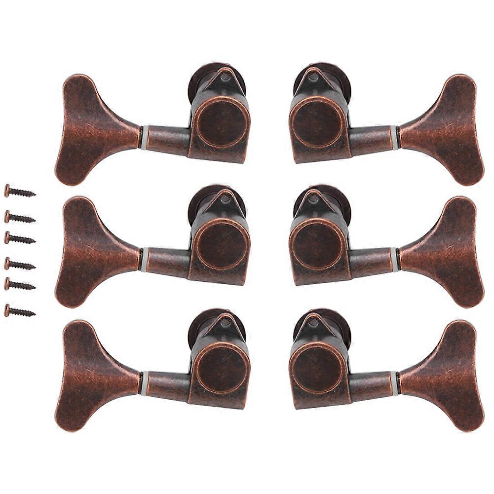 3L3R Bass Tuning Key Pegs Red Copper Enclosed Type FishtaiL Shaped String Tuners Bass Parts