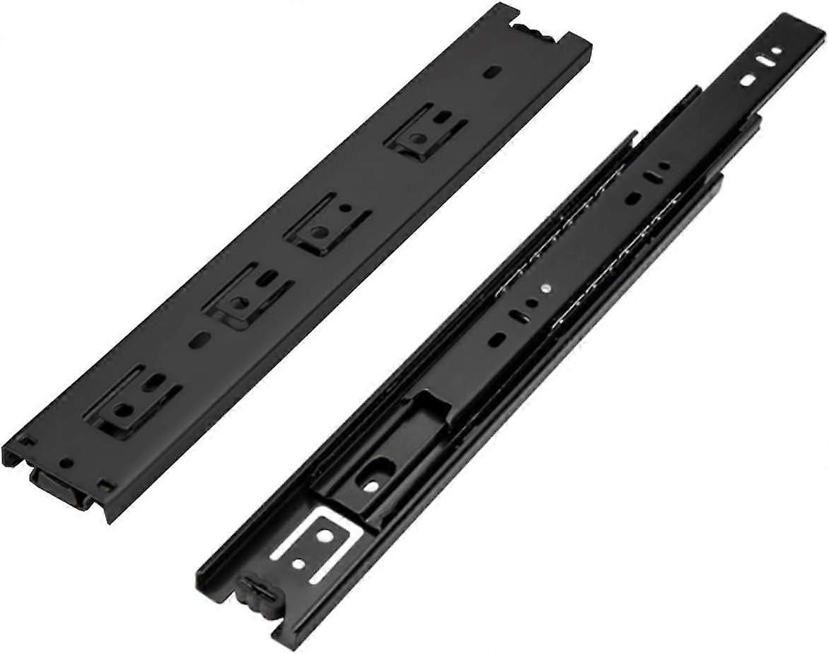 Schubladenführungen 1 Paar 550mm Teleskopschienen Vollauszug 45mm Breite Schwarz Rückenschienen