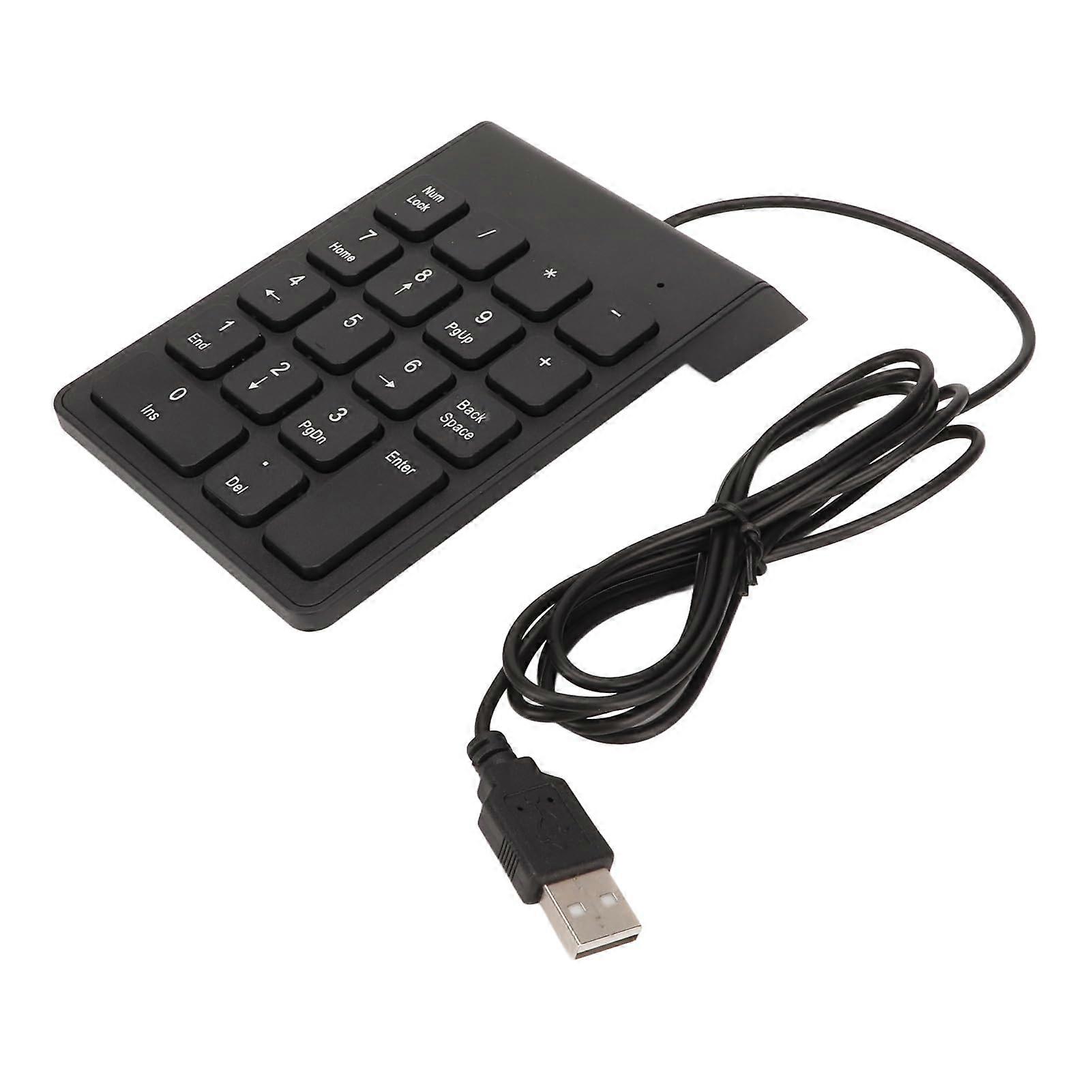 Wired Number Keypad 18 Keys Ergonomic USB Mini Number Pad for Fast Typing Compatible with PC and Laptop