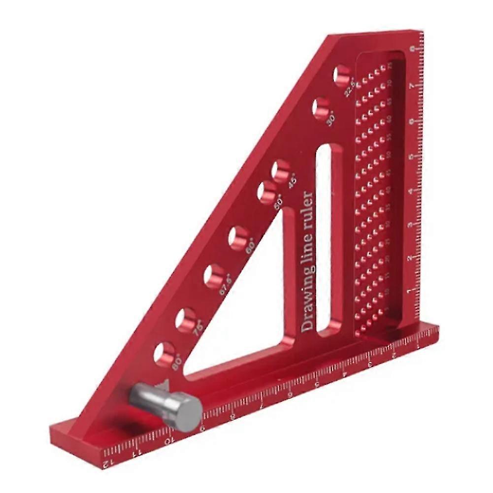 Multi-Angle Measuring Ruler with Dowel Woodworking Square Protractor Miter Triangle High Precision Layout Tool