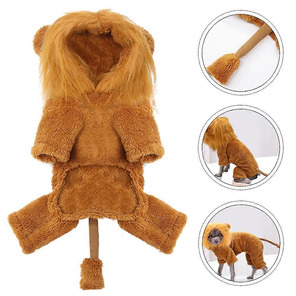 Interesting Lion Design Pet Apparel For Photo Shoots XXL Brown 1Pcs