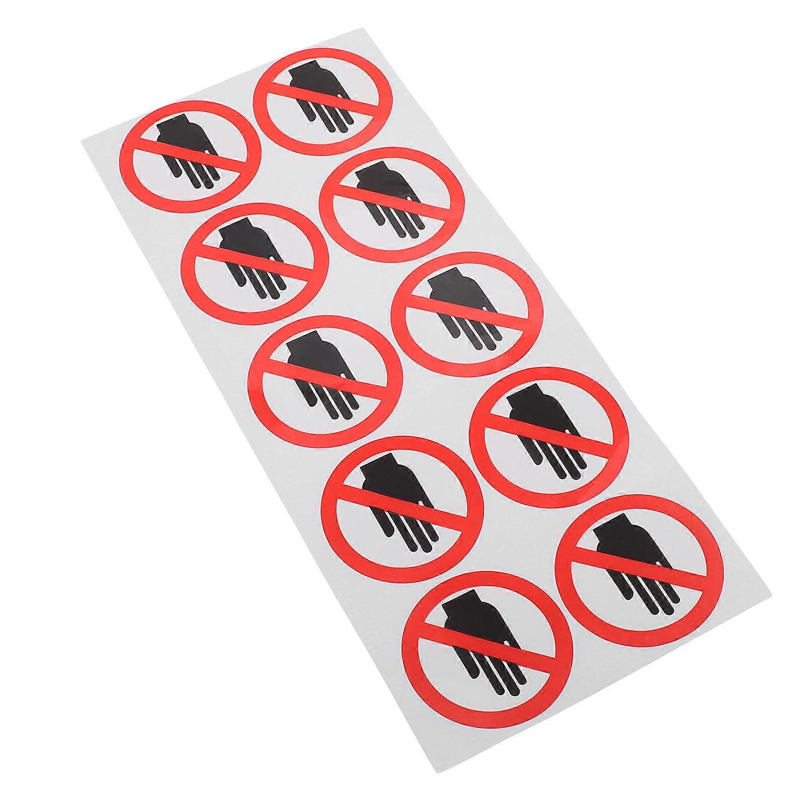 Warning Labels Waterproof Do Not Touch Sign Stickers For Users In Safety-Critical Environments 4.00X4.00X0.10CM Black 1 Sheet (10 Stickers)
