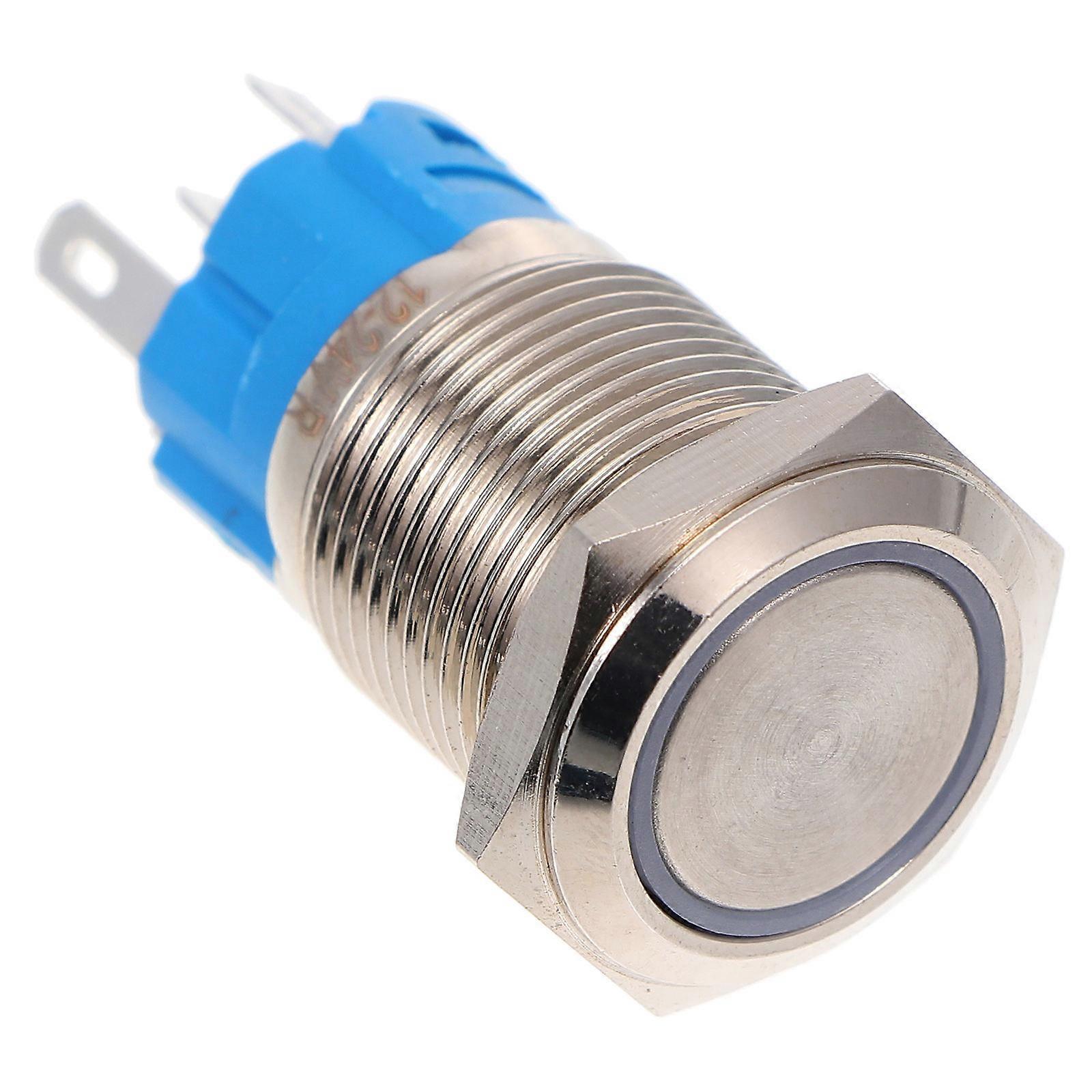 Waterproof Push Button Blue Circuit Button IP67 Waterproof Durable Aluminum for Car Use