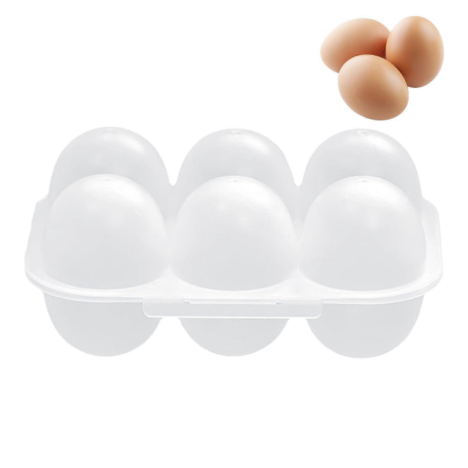 Egg Holder 6 Grid Transparent Egg Storage with Lid Shockproof Egg Tray