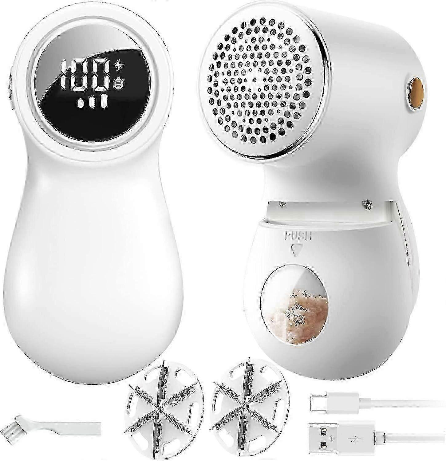 Rechargeable LED Fabric Shaver with Digital Display & Cleaning Brush